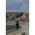 An athlete in the Death Valley Marathon