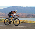 An athlete on the bike course of Ironman St George